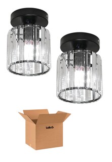Foto 1 | Dos Lámpara De Techo Cristal Moderna Decorativa Negra