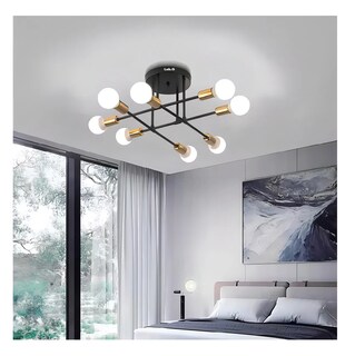 Foto 3 | Lámparas De Techo Colgantes Moderna Decorativas 8 Luces Negro Con Dorado