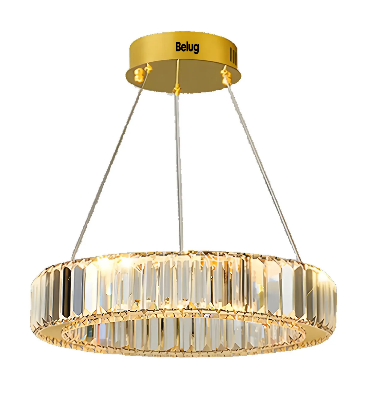 Foto 2 pulgar | Lámpara Colgante De Techo Cristal Decorativa Moderna Comedor Dorado
