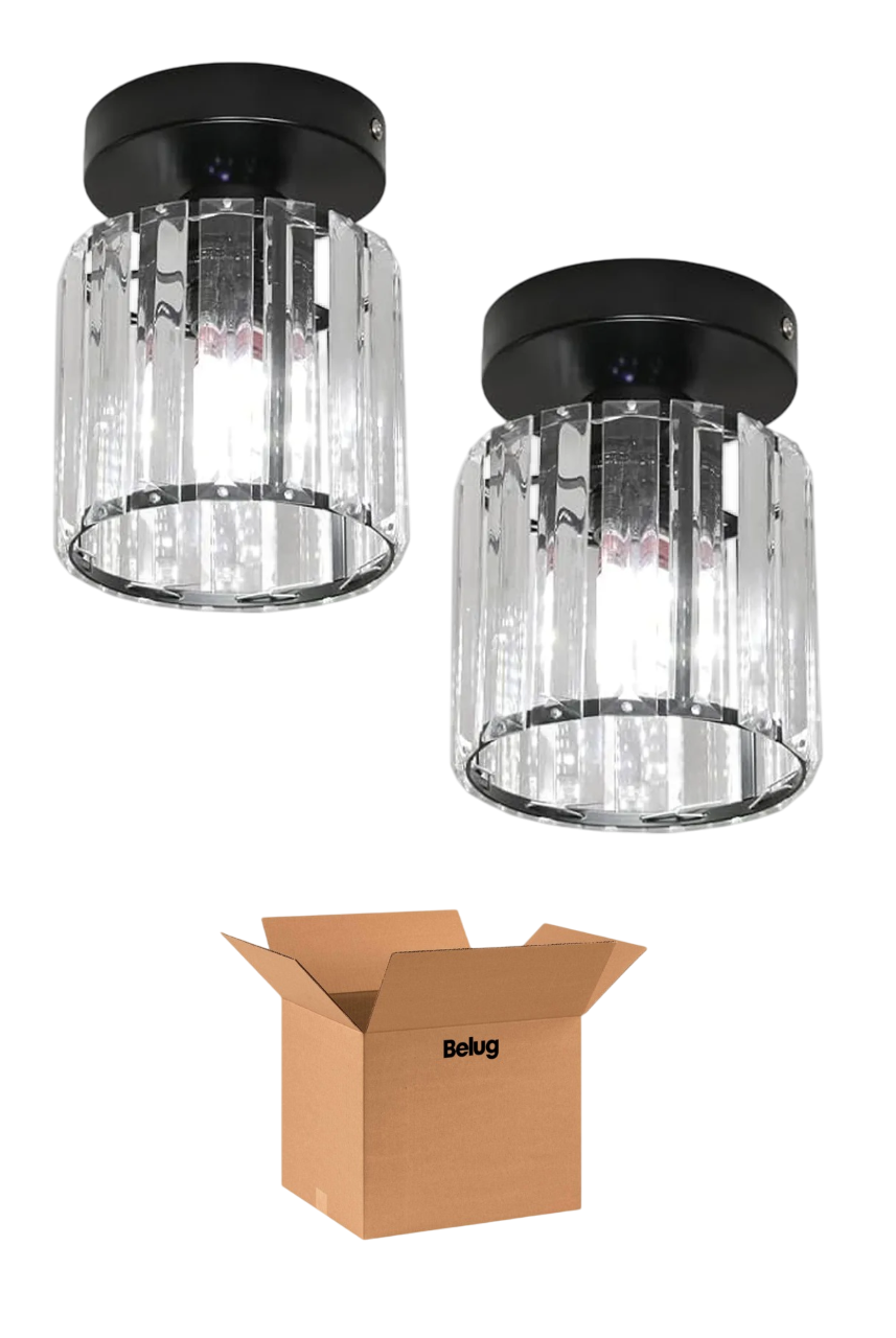 Foto 1 | Dos Lámpara De Techo Cristal Moderna Decorativa Negra