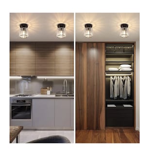 Foto 3 | Dos Lámpara De Techo Cristal Moderna Decorativa Negra