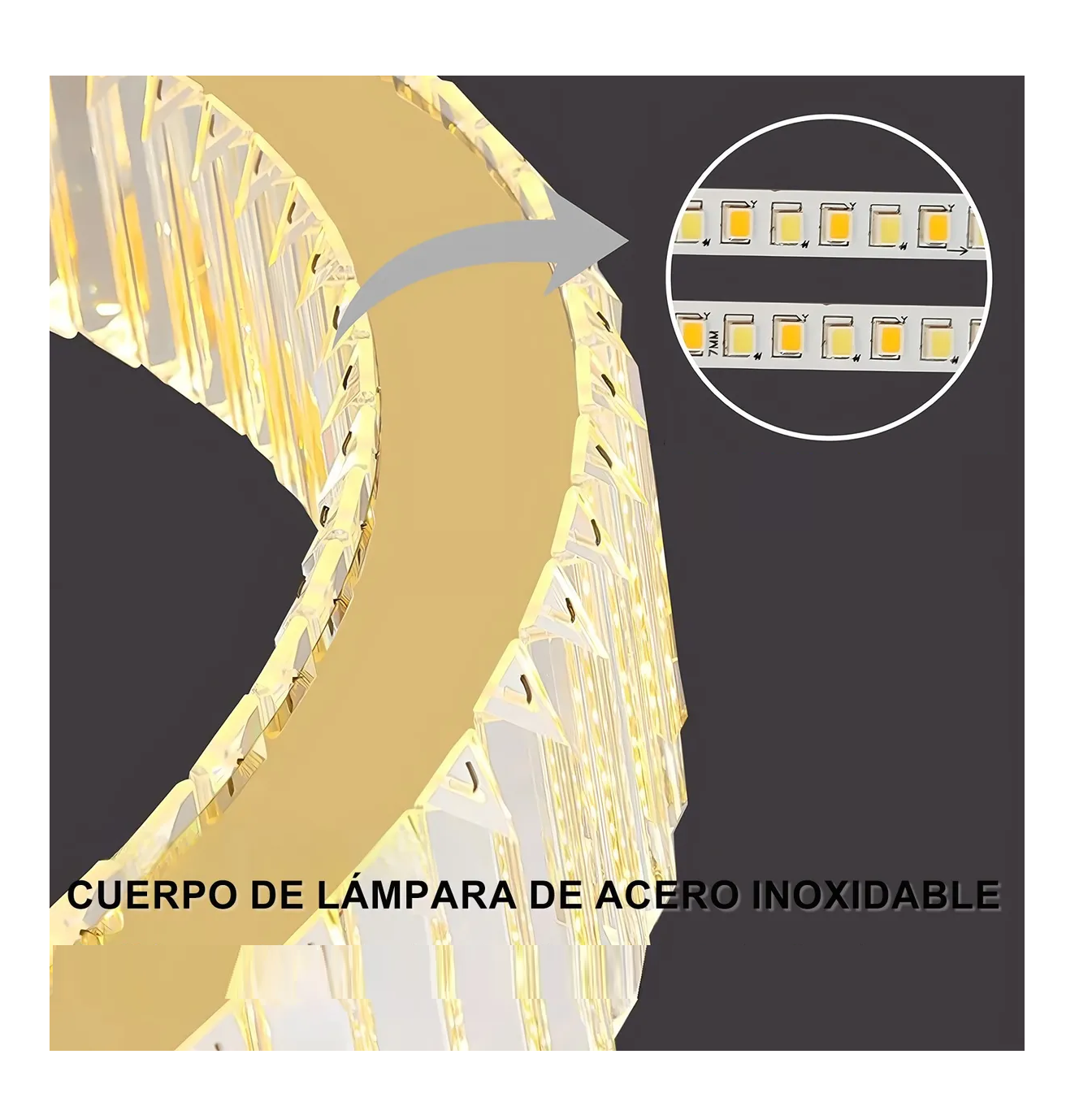 Foto 5 pulgar | Lámpara Colgante De Techo Cristal Decorativa Moderna Comedor Dorado