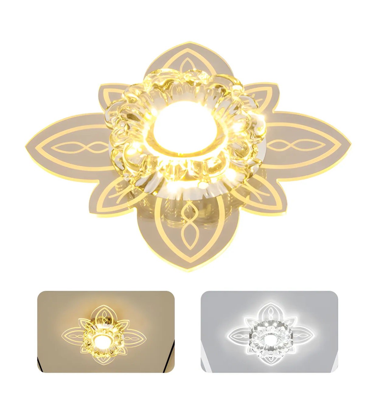 Foto 3 pulgar | Lámpara De Techo Colgante Moderna Decorativa De Cristal Led