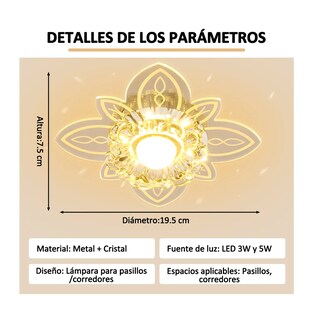 Foto 5 | Lámpara De Techo Colgante Moderna Decorativa De Cristal Led