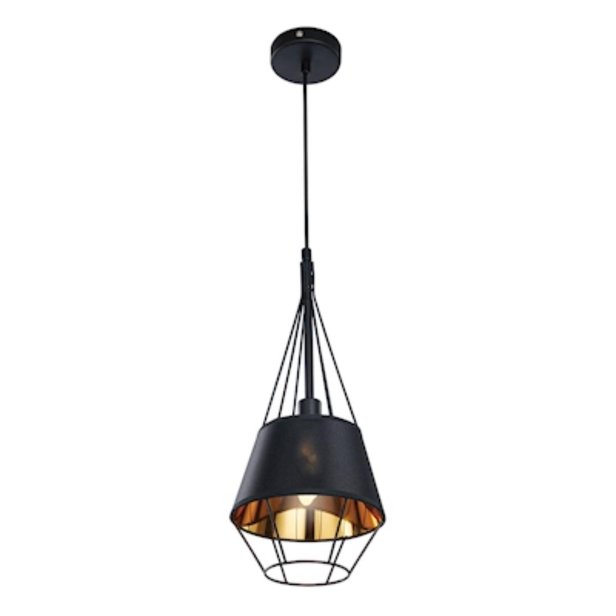 Foto 1 | Lámpara Colgante Vintage De Metal Negro Mate 1 Luz Apolo