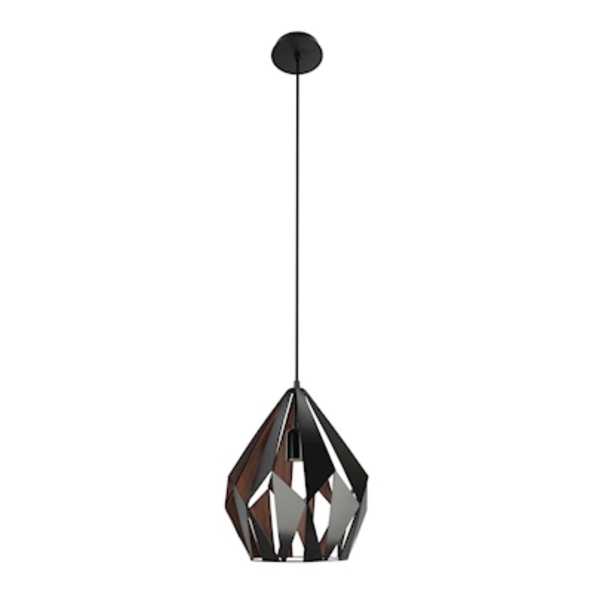 Foto 1 | Lámpara Colgante Vintage De Acero Negro Mate 1 Luz Carlton