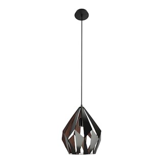 Foto 1 | Lámpara Colgante Vintage De Acero Negro Mate 1 Luz Carlton