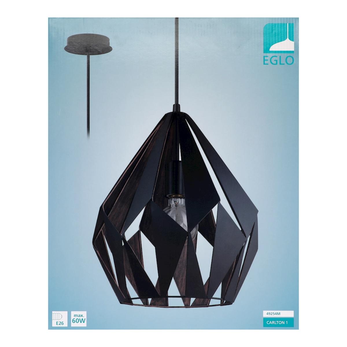 Foto 5 pulgar | Lámpara Colgante Vintage De Acero Negro Mate 1 Luz Carlton