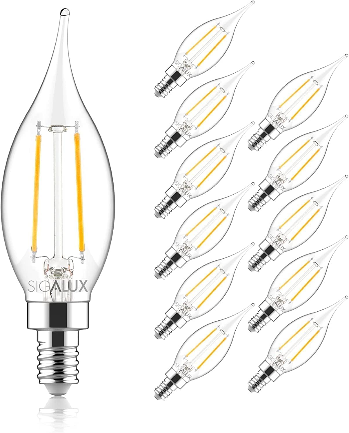 Foto 1 | Bombillas Led Sigalux Candelabra E12 De 40 W  Regulables  5000 K  Paquete De 12 - Venta Internacional.