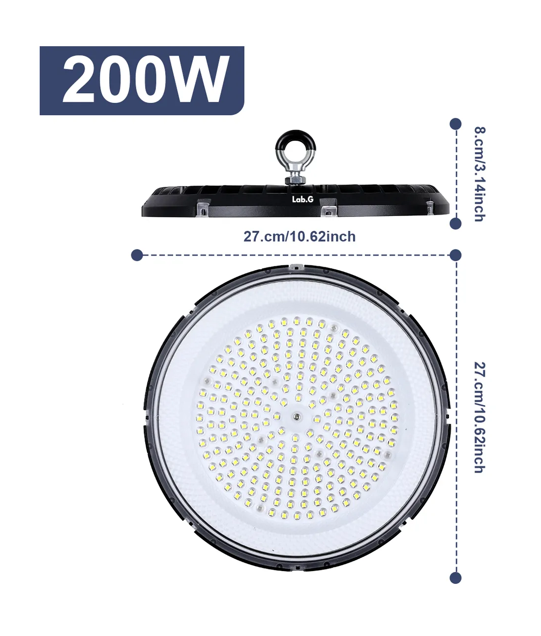 Foto 5 pulgar | ''lampara Led Industrial 200w High Bay Industrial Negro ''