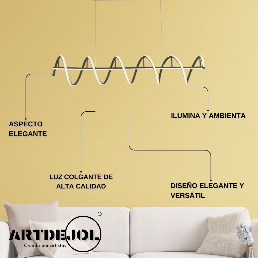 Foto 3 pulgar | Lámpara Colgante Espiral Luz Led Ideal para Decorar tus Espacios Sala Comedor ala TV