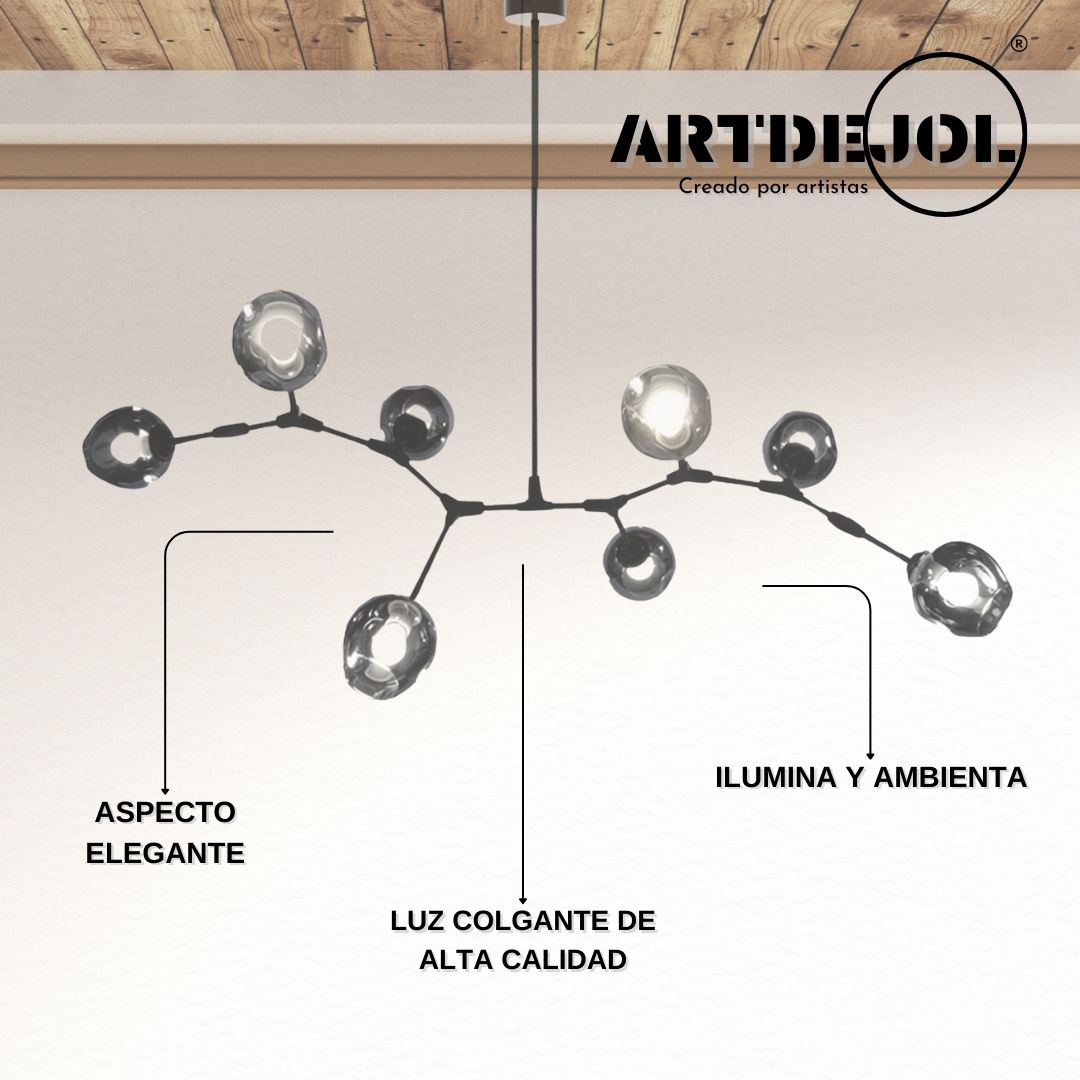 Foto 4 pulgar | Candelabro 8 Esferas Negro 150*230 Mm
