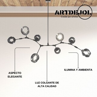 Foto 3 | Candelabro 8 Esferas Negro 150*230 Mm