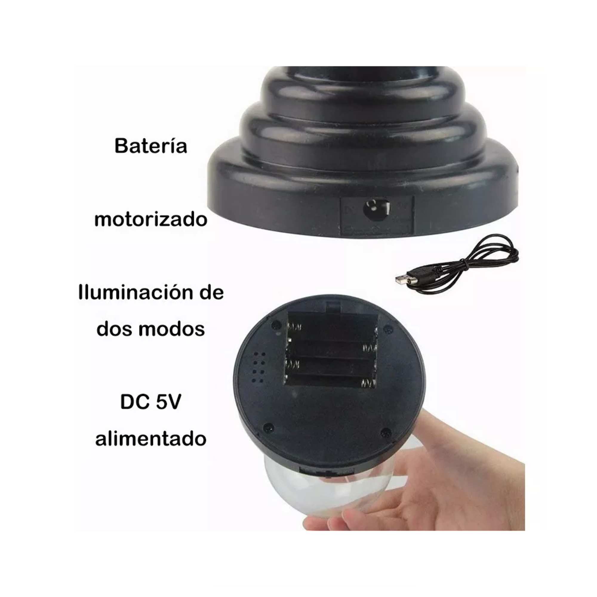 Foto 4 pulgar | Lampara Bola de Plasma BELUG Sensor Toques Eléctricos Base Negro