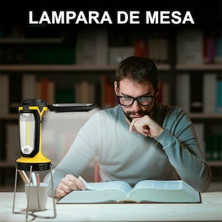 Foto 4 | Lampara De Emergencia Led Usb Recargable Con Power Bank Linterna Multiusos Trabajo Hogar Camping Color Amarillo