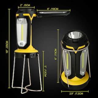 Foto 7 | Lampara De Emergencia Led Usb Recargable Con Power Bank Linterna Multiusos Trabajo Hogar Camping Color Amarillo