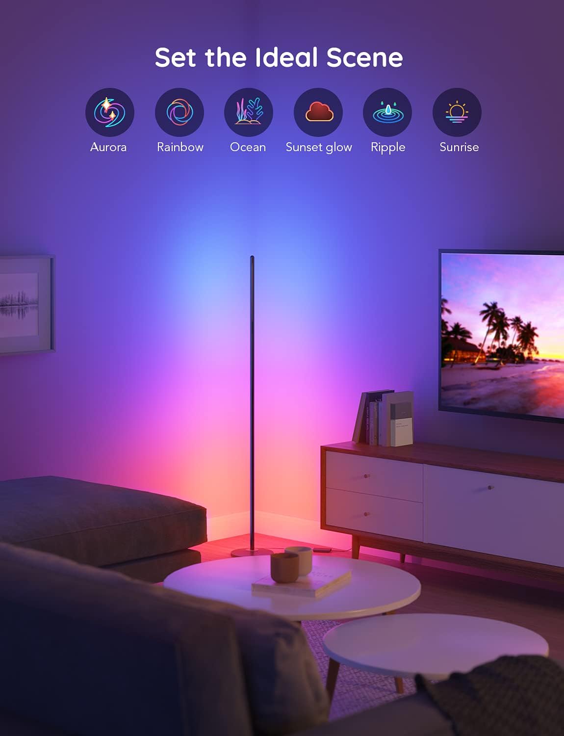 Foto 6 | Lámpara De Pie Govee Rgbic Led Corner Works Con Alexa Black - Venta Internacional.