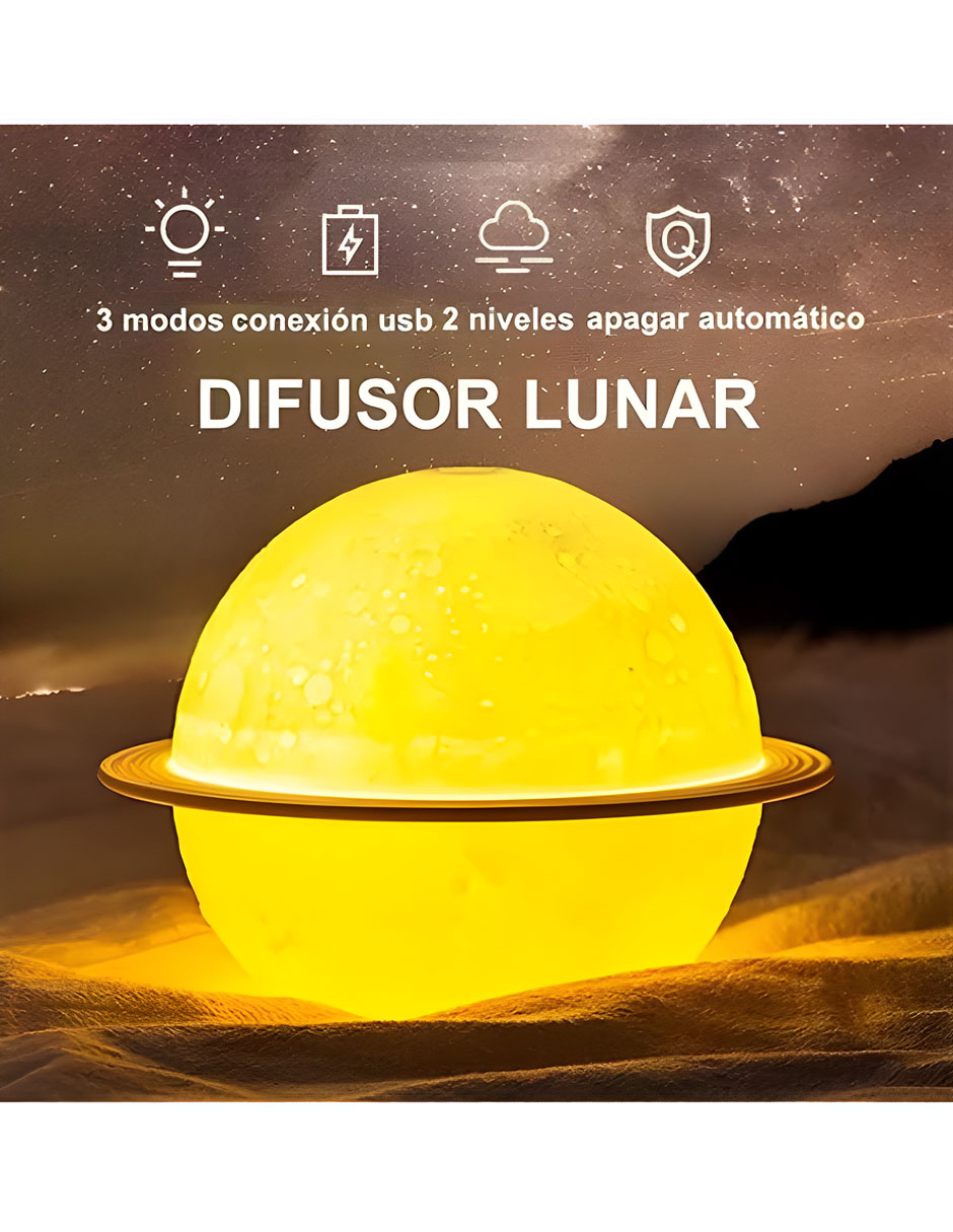 Foto 3 pulgar | Humidificador Difusor Lámpara Forma Planeta Luna Con 3 Modos