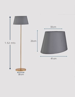Foto 3 | Lámpara de Piso Iluminación Luz Vic Kanab Gris