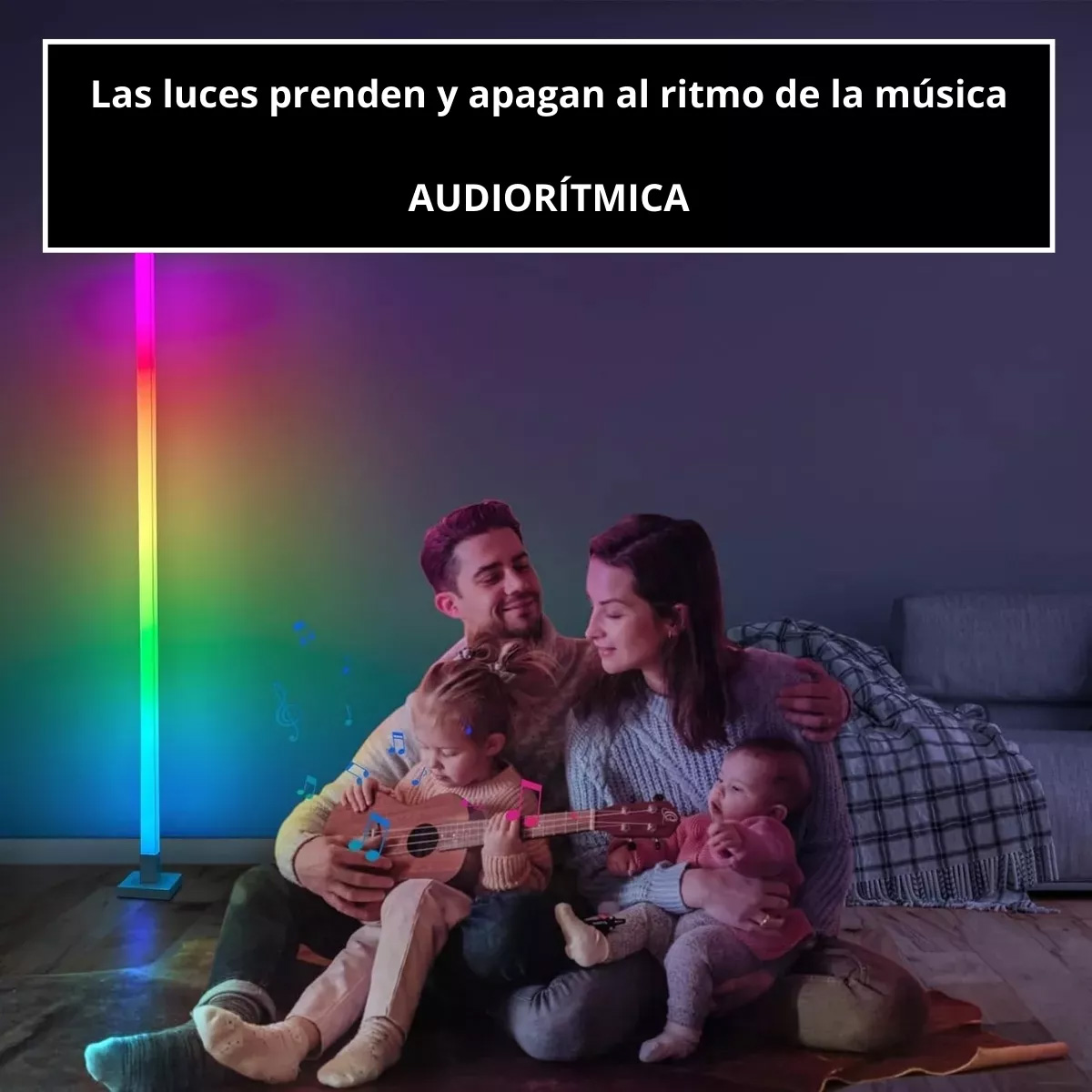 Foto 5 | Lampara de Piso Rgb 1.5m Modos de Luz Audio Rítmica Control Remoto 4 Pack