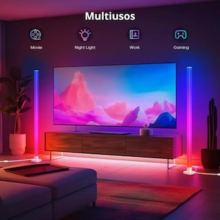 Foto 5 | Lampara de Piso Rgb 1.5m Modos De Luz Control Remoto