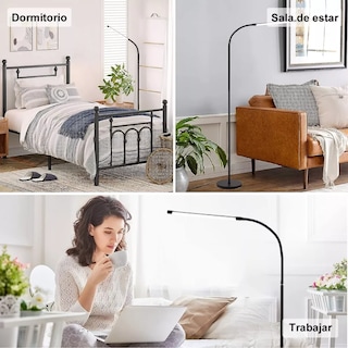 Foto 3 | Moderna Lámpara De Piso Ajustable Con Luz De Lectura Eo Safe Imports Esi-18444 Negro