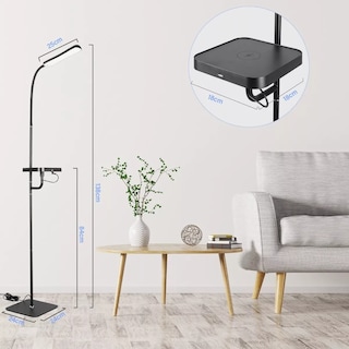 Foto 2 | Lámpara de Piso App Control con Cargador Inalámbrica Eo Safe Imports Esi-18442 Negro