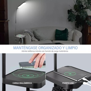 Foto 3 | Lámpara de Piso App Control con Cargador Inalámbrica Eo Safe Imports Esi-18442 Negro