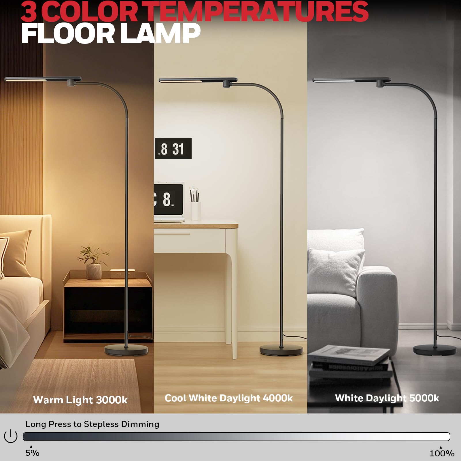 Foto 3 pulgar | Lámpara De Pie Led Honeywell F4 Sunturalux™ De Intensidad Continua Regulable - Venta Internacional.