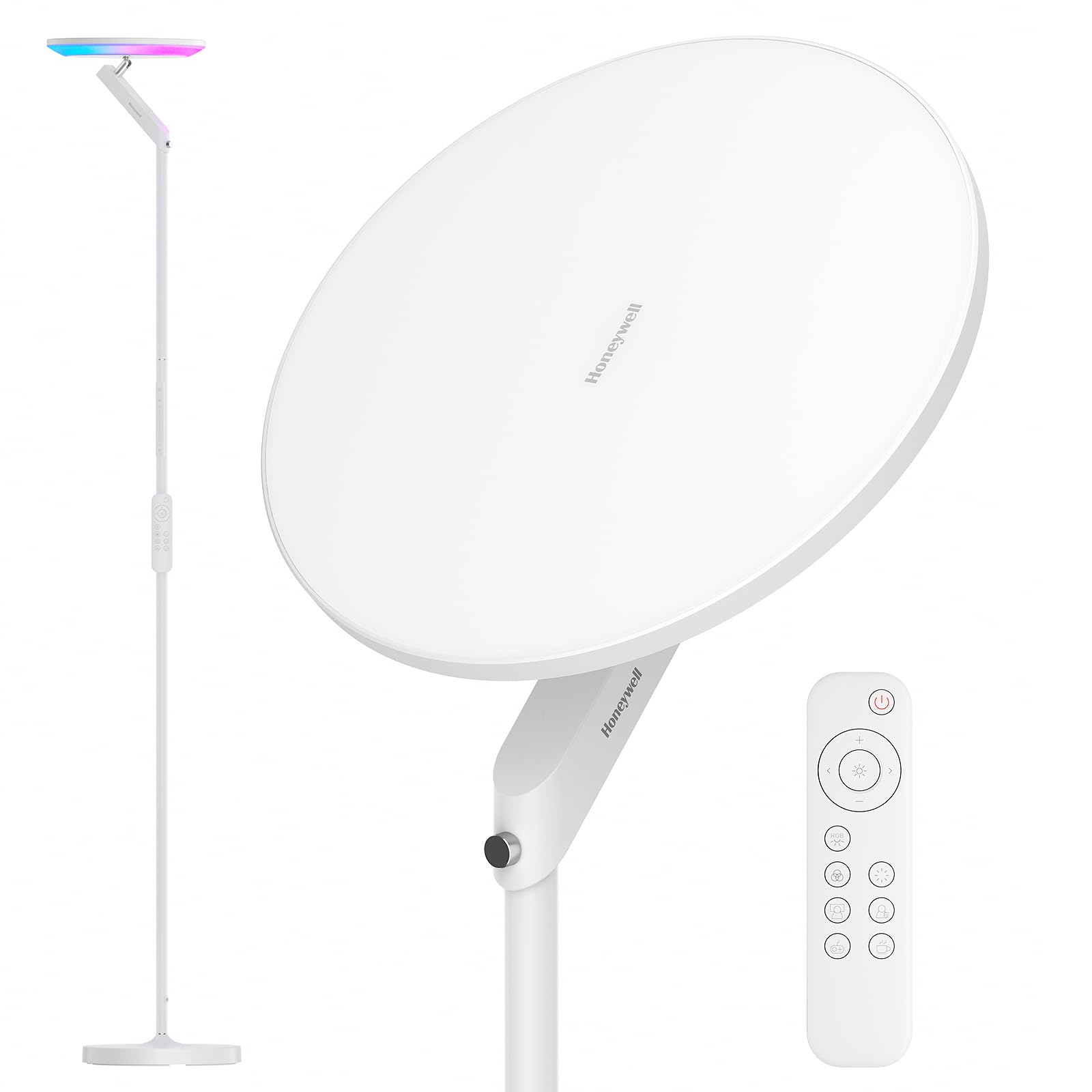 Lámpara De Pie Honeywell F2 Sunturalux™ 2 En 1 40 W/3000 Lm Con Control Remoto - Venta Internacional.
