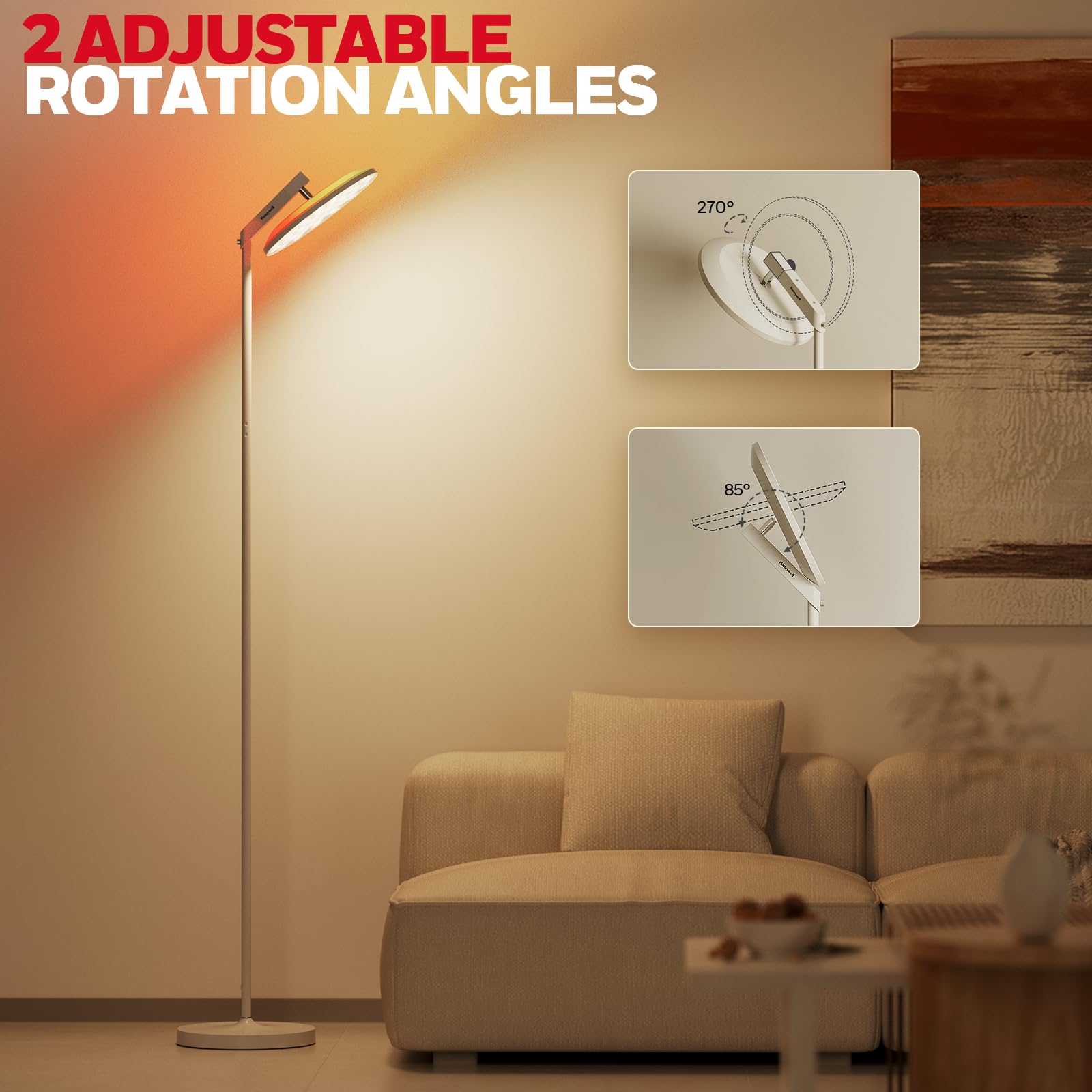 Foto 6 | Lámpara De Pie Honeywell F2 Sunturalux™ 2 En 1 40 W/3000 Lm Con Control Remoto - Venta Internacional.