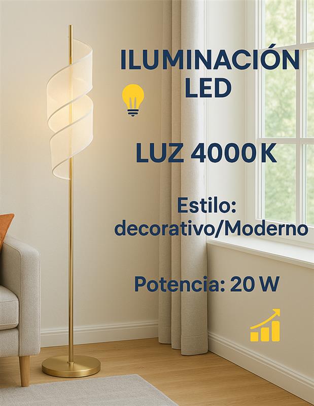 Foto 3 pulgar | Lámpara De Pie Decorativa Para Sala Cityluz – 20w Led