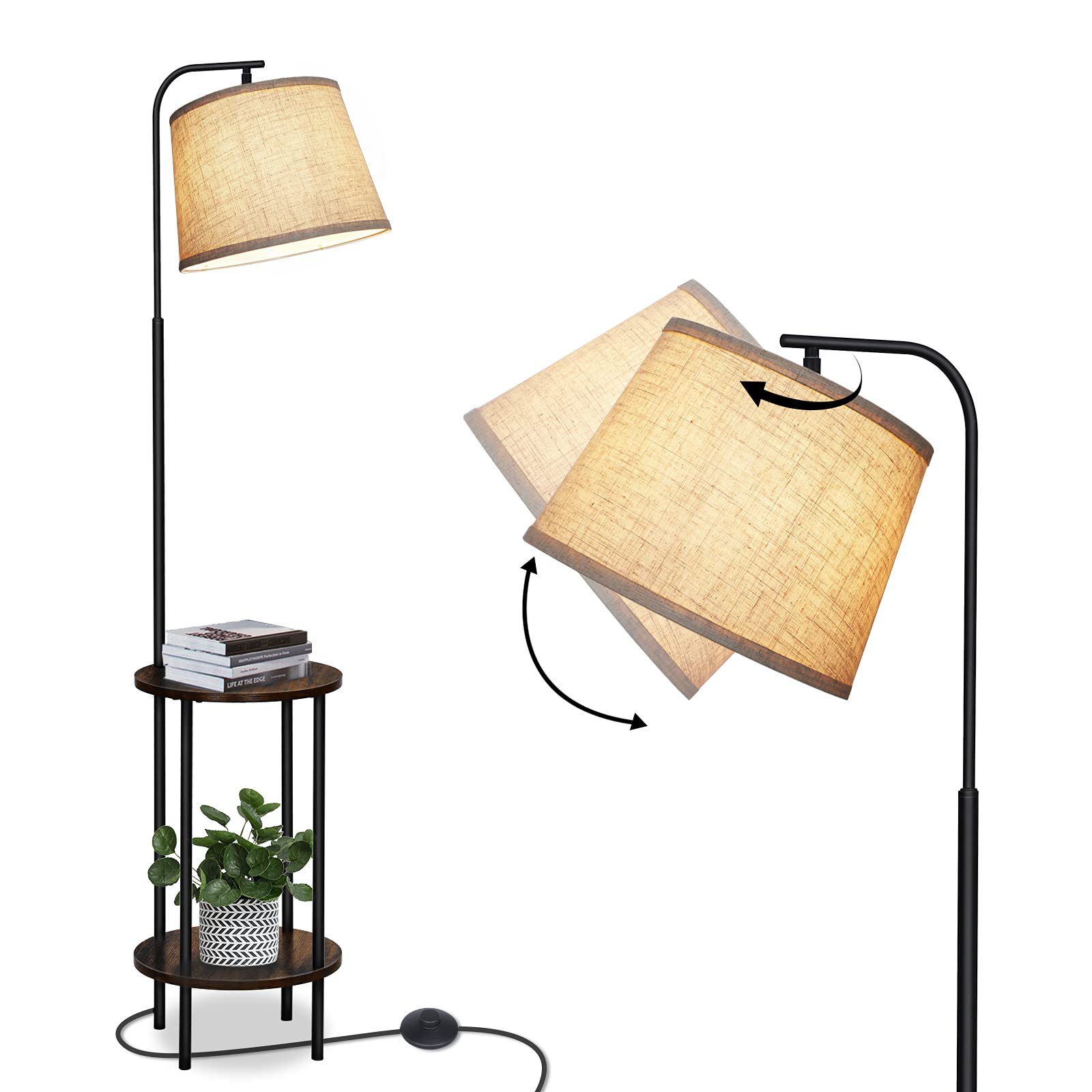 Foto 2 pulgar | Lámpara De Pie Dewenwils Con Mesa, Mesita De Noche Farmhouse De 157 Cm - Venta Internacional.