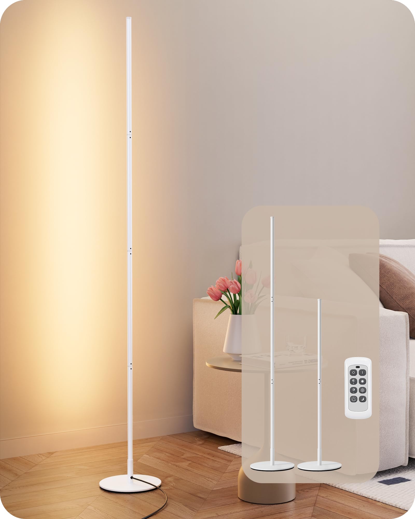 Foto 1 | Lámpara De Pie Led Edishine Corner, Regulable En 3 Colores, 57,5 Cm, Blanca - Venta Internacional.