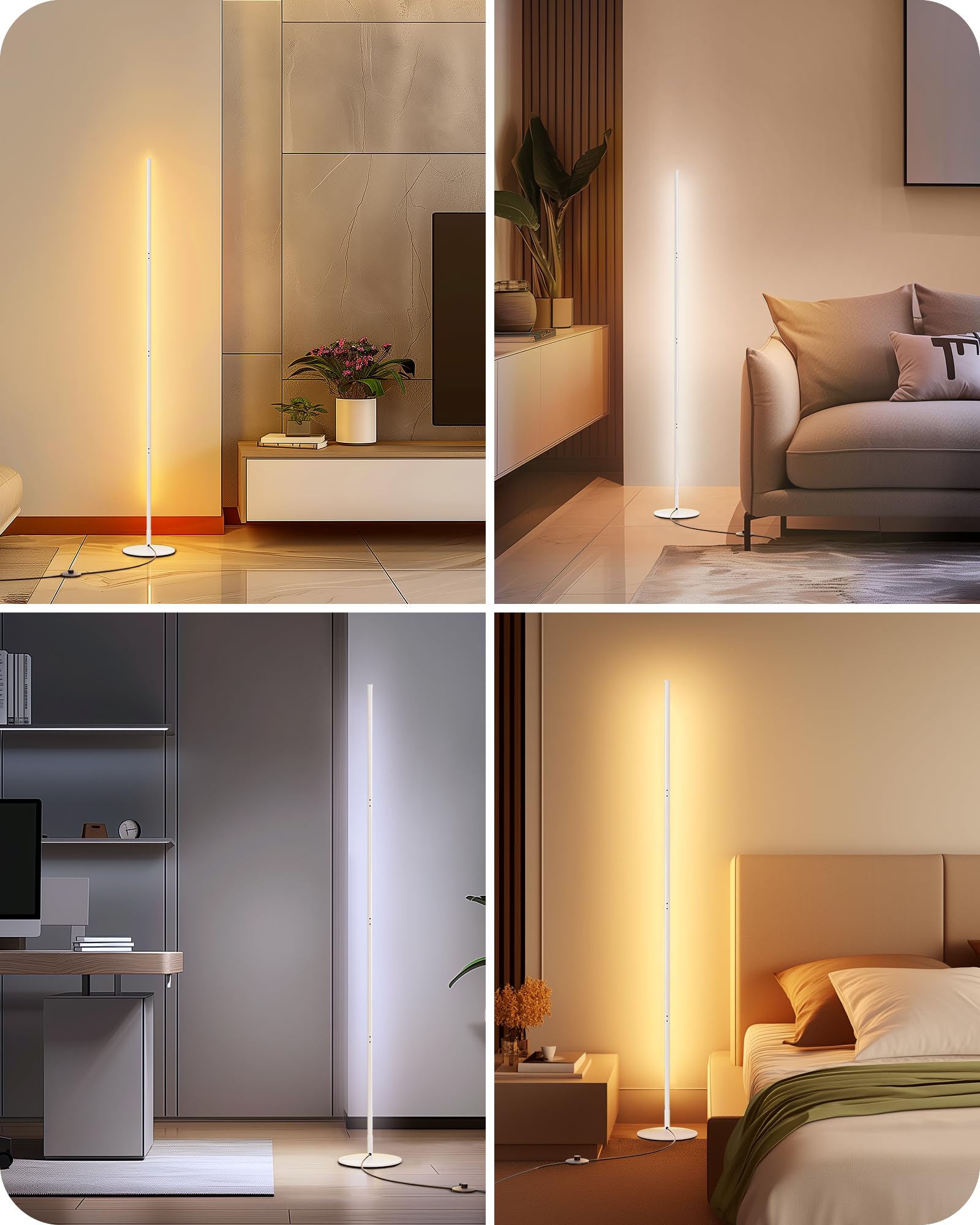 Foto 6 | Lámpara De Pie Led Edishine Corner, Regulable En 3 Colores, 57,5 Cm, Blanca - Venta Internacional.