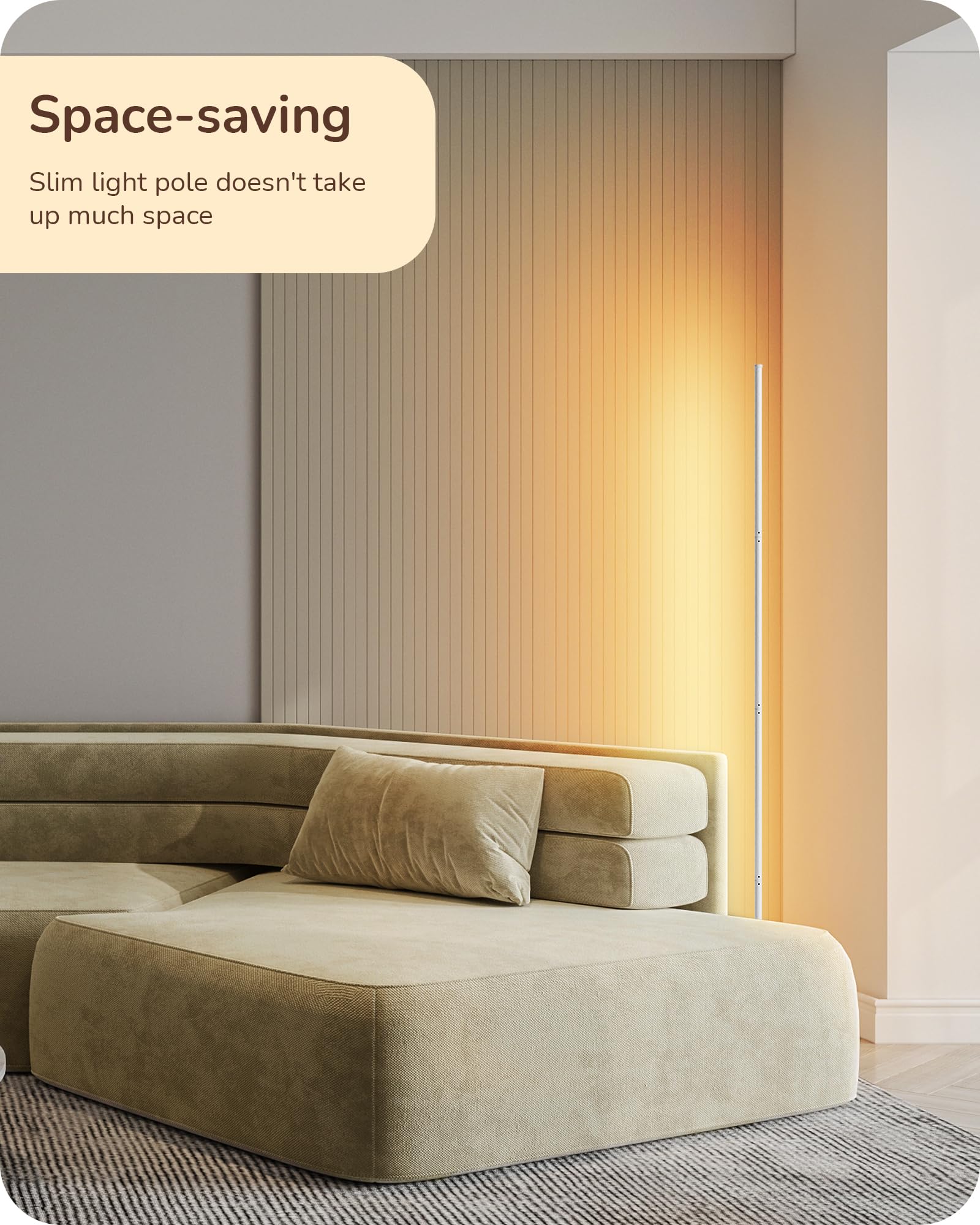 Foto 3 | Lámpara De Pie De Esquina Edishine Led De 1,46 M Con Altura Ajustable - Venta Internacional.