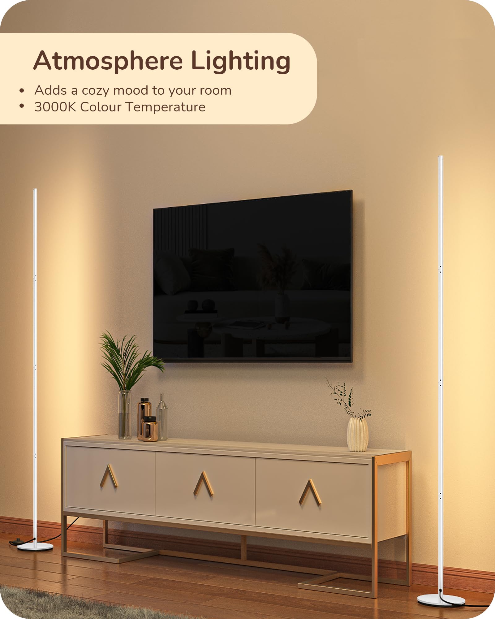Foto 5 pulgar | Lámpara De Pie De Esquina Edishine Led De 1,46 M Con Altura Ajustable - Venta Internacional.