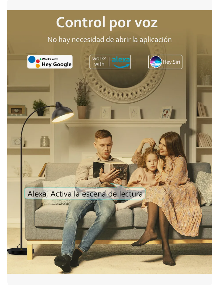 Foto 2 | Lámpara De Piso Moderna Wifi Rgb Led Alexa Google Home Incluye Foco Wifi Control Por App Control Por Voz