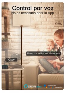 Foto 2 | Lampara De Pie Moderna Wifi Led Rgb Alexa Google Home Control Por App