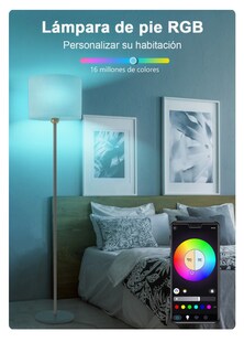 Foto 4 | Lampara De Pie Moderna Wifi Led Rgb Alexa Google Home Control Por App