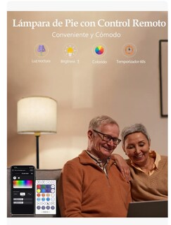 Foto 5 | Lampara De Pie Moderna Wifi Led Rgb Alexa Google Home Control Por App