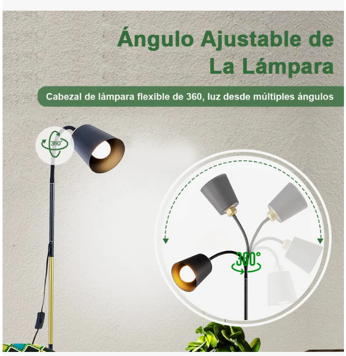 Foto 4 pulgar | Lámpara De Piso Led,lámpara De Pie Dapon, Metal, 9w, 127v, Ajustable 1.8m, 3 Modos De Iluminación