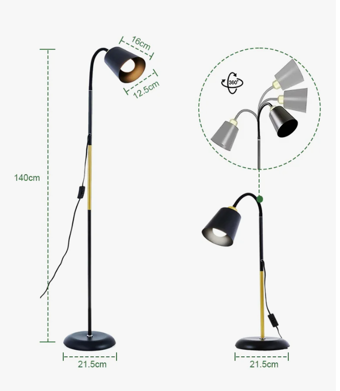 Foto 5 pulgar | Lámpara De Piso Led,lámpara De Pie Dapon, Metal, 9w, 127v, Ajustable 1.8m, 3 Modos De Iluminación