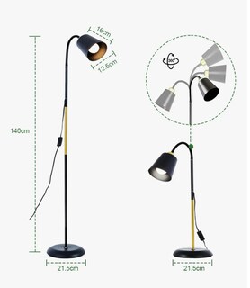 Foto 4 | Lámpara De Piso Led,lámpara De Pie Dapon, Metal, 9w, 127v, Ajustable 1.8m, 3 Modos De Iluminación