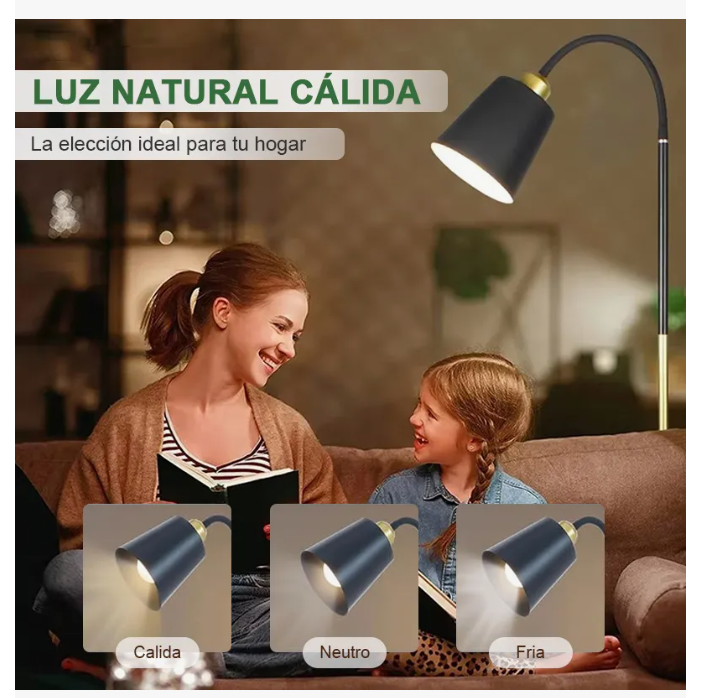 Foto 6 pulgar | Lámpara De Piso Led,lámpara De Pie Dapon, Metal, 9w, 127v, Ajustable 1.8m, 3 Modos De Iluminación