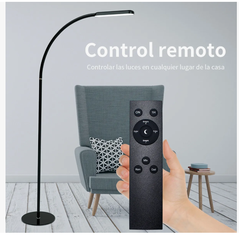 Foto 2 | Lámpara Regulable Led De Piso Táctil Con Control Remoto