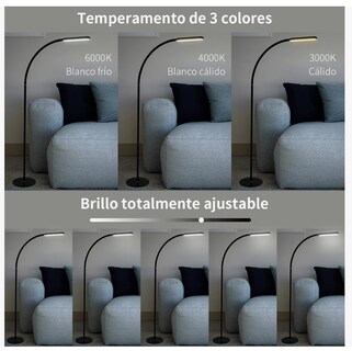 Foto 3 | Lámpara Regulable Led De Piso Táctil Con Control Remoto