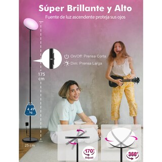 Foto 3 | Lamparas De Pies Modernas Rgb Led Alexa Google Home Eo Safe Imports Esi-20534 Multicolor
