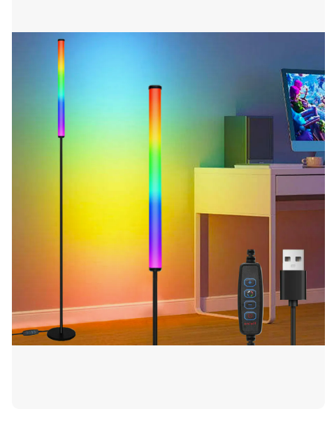 Foto 2 pulgar | Lámpara De Piso Rgb Rainbow Luz Minimalistas Decoración Led Control Remoto Para Cuarto Control Por Control Par