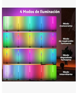 Foto 2 | Lámpara De Piso Rgb Rainbow Luz Minimalistas Decoración Led Control Remoto Para Cuarto Control Por Control Par